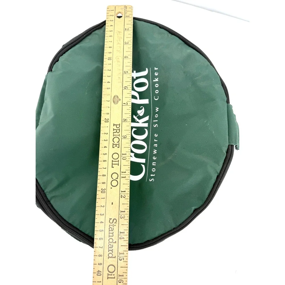 Rival Crock Pot Stoneware Cooker Insulated Zippered Cover‎ Green Oval 15x12x8